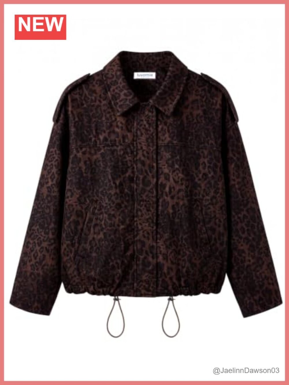 Faux Suede Leopard Print Bomber Jacket Zip Up Oversized Coat